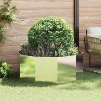 vidaXL Γλάστρα Ασημί 120 x 120 x 50 εκ Ανοξείδωτο ατσάλι