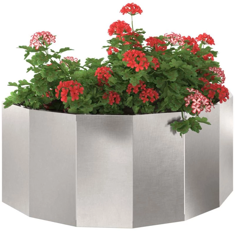 vidaXL Γλάστρα Ασημί 90 x 45 x 35 cm Ανοξείδωτο ατσάλι