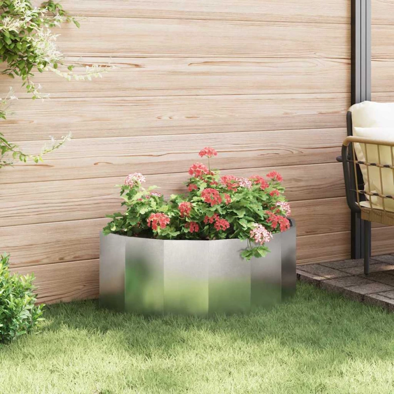 vidaXL Γλάστρα Ασημί 90 x 45 x 35 cm Ανοξείδωτο ατσάλι