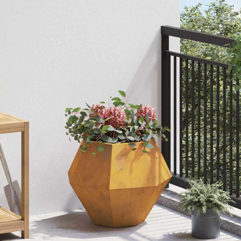 vidaXL Γλάστρα Σκ rusty 50 x 50 x 40 cm Ατσάλι Σκληρυθέν στον Αέρα
