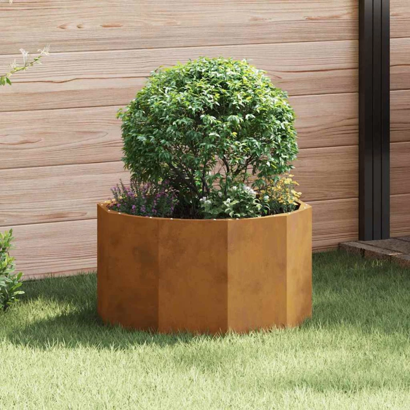 vidaXL Γλάστρα Σκ rusty 60 x 60 x 35 cm Ατσάλι Σκληρυθέν στον Αέρα