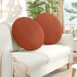 vidaXL Μαξιλάρια καθισμάτων 2 pcs Κόκκινο Πορτοκαλί Ø 60 cm
