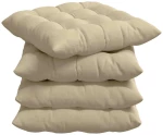 vidaXL Μαξιλάρια καθισμάτων 4 pcs Κρεμ 40 x 40 x 6 cm Μικροΐνες