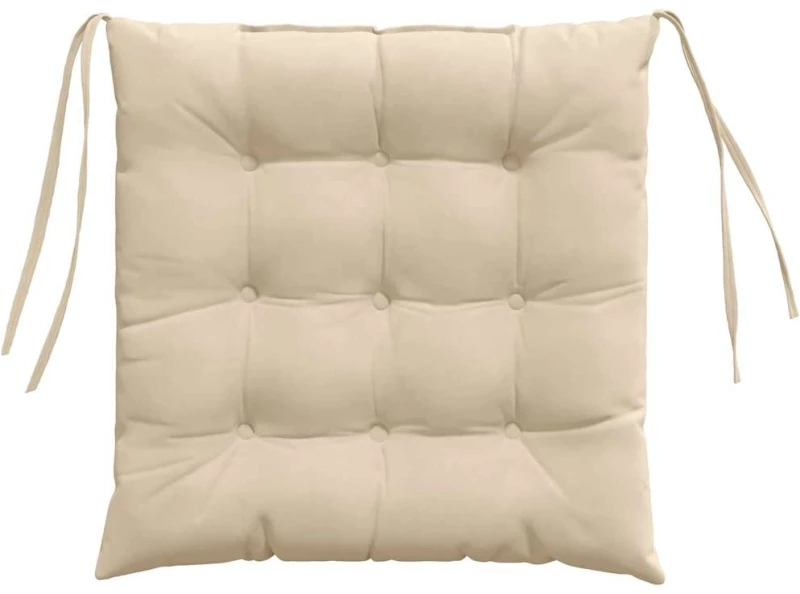 vidaXL Μαξιλάρια καθισμάτων 4 pcs Κρεμ 40 x 40 x 6 cm Μικροΐνες