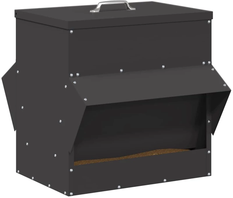 vidaXL Ταΐστρα κοτόπουλων Μαύρο 40,5 x 45 x 41 cm
