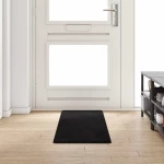 vidaXL Δερμάτινο Χαλί Μαύρο 50 x 200 εκ. 100% Πολυπροπυλένιο Τούφτα