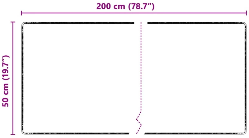 vidaXL Δερμάτινο Χαλί Μαύρο 50 x 200 εκ. 100% Πολυπροπυλένιο Τούφτα