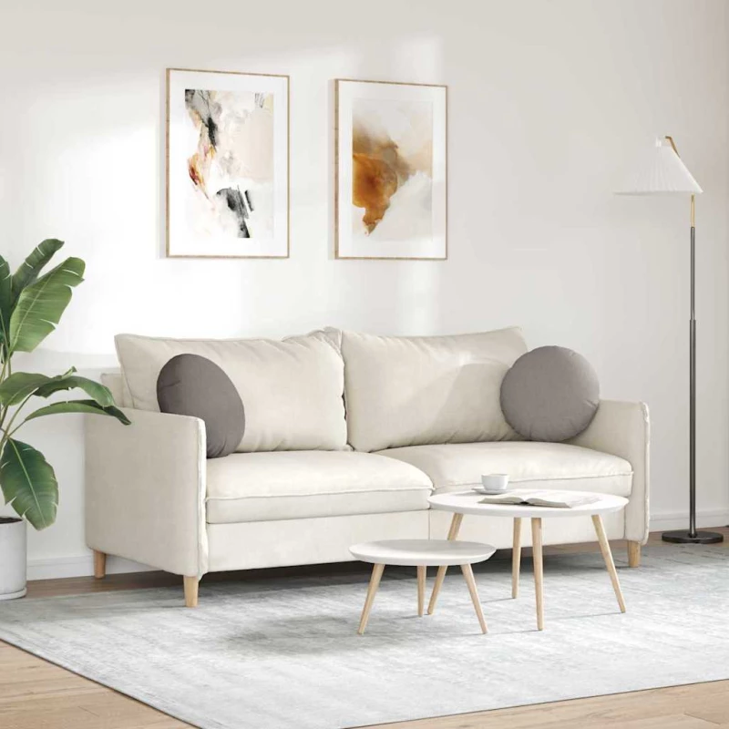 vidaXL Μαξιλάρια καθισμάτων 2 pcs Taupe Ø40 x 13 εκ ύφασμα