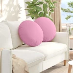 vidaXL Μαξιλάρια καθισμάτων 2 pcs Ροζ Ø50 x 19 εκ ύφασμα