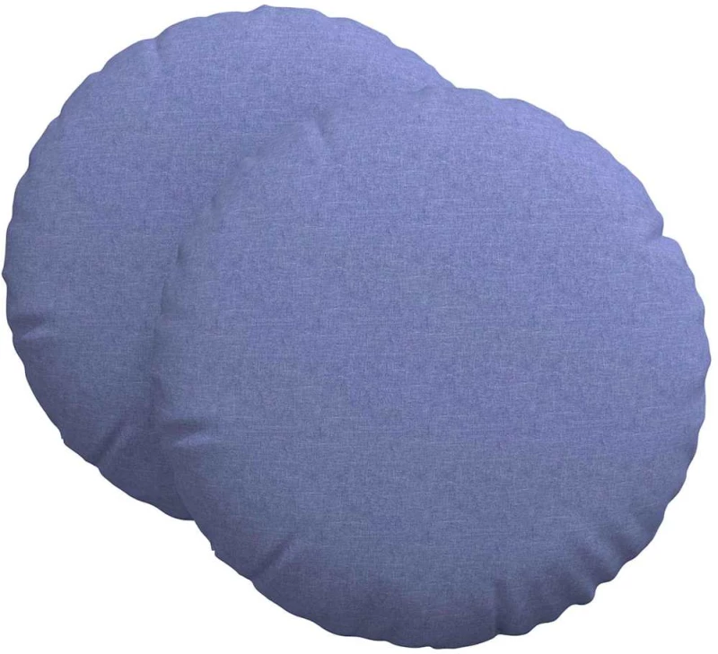 vidaXL Μαξιλάρια καθισμάτων 2 pcs Μπλε τζην Ø60 x 21 εκ ύφασμα