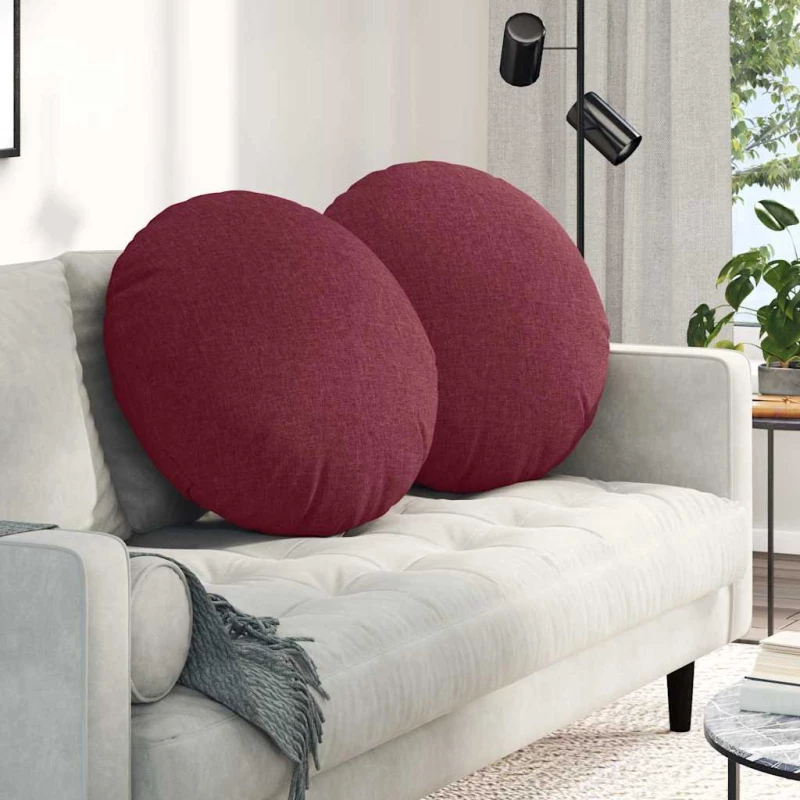 vidaXL Μαξιλάρια καθισμάτων 2 pcs Κόκκινο Ø80 x 29 εκ ύφασμα