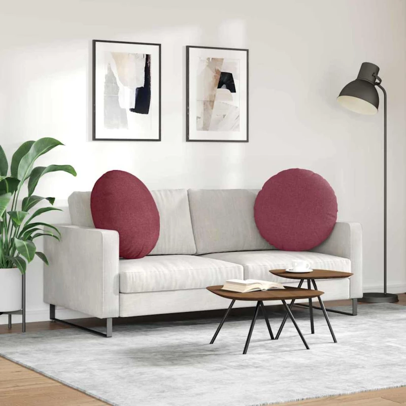 vidaXL Μαξιλάρια καθισμάτων 2 pcs Κόκκινο Ø80 x 29 εκ ύφασμα