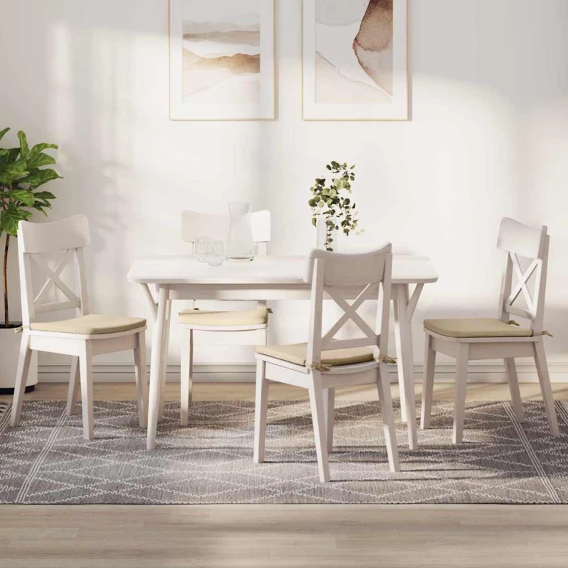 vidaXL Μαξιλάρια καθισμάτων 4 pcs Κρεμ 40 x 40 x 3 cm Ύφασμα Μικροΐνας