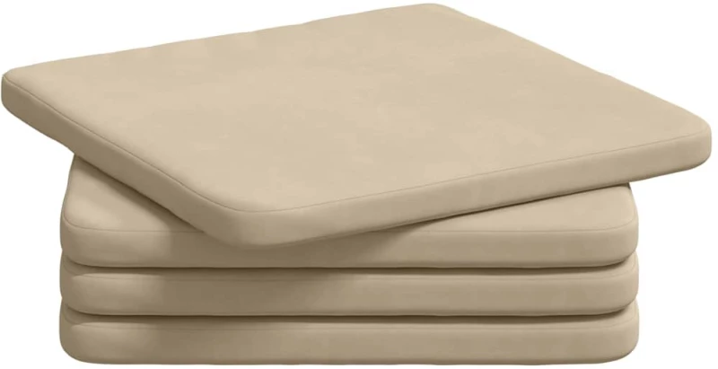 vidaXL Μαξιλάρια καθισμάτων 4 pcs Κρεμ 40 x 40 x 3 cm Ύφασμα Μικροΐνας