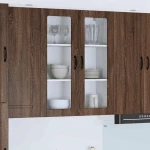 vidaXL Κρεμαστό ντουλάπι κουζίνας με ράφι Καφέ δρυς 80 x 31 x 100 εκ.