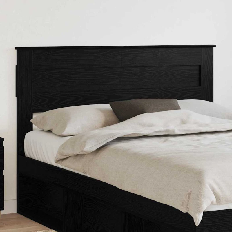 vidaXL Κεφαλάρι με κεφαλάρι Μαύρη Οξυά 160 cm Επεξεργασμένο ξύλο