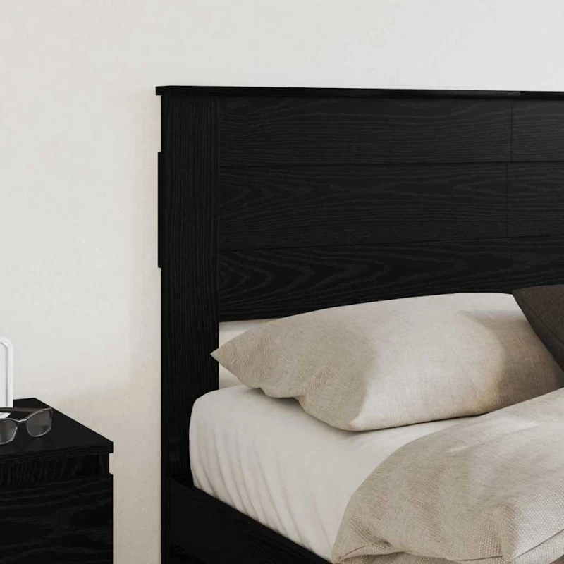 vidaXL Κεφαλάρι με κεφαλάρι Μαύρη Οξυά 160 cm Επεξεργασμένο ξύλο