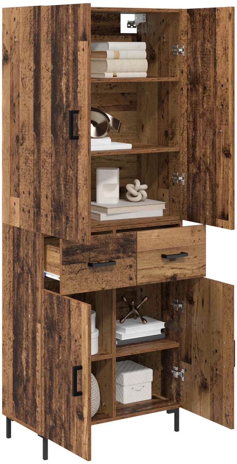 vidaXL Highboard Παλιό Ξύλο 69,5 x 34 x 180 εκ. Επεξεργασμένο ξύλο