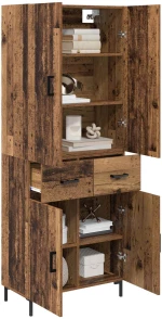 vidaXL Highboard Παλιό Ξύλο 69,5 x 34 x 180 εκ. Επεξεργασμένο ξύλο