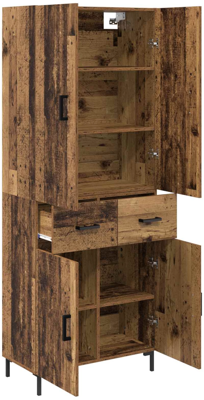 vidaXL Highboard Παλιό Ξύλο 69,5 x 34 x 180 εκ. Επεξεργασμένο ξύλο
