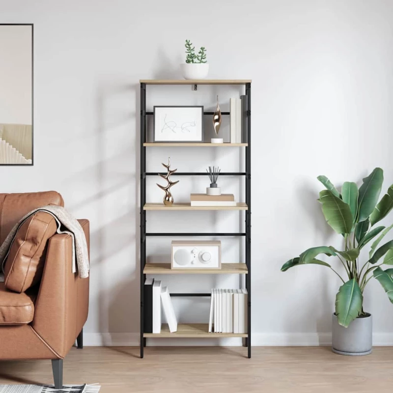 vidaXL Ράφι Βιβλίων Δρύς Sonoma 60 x 29,5 x 149 εκ Επεξεργασμένο ξύλο