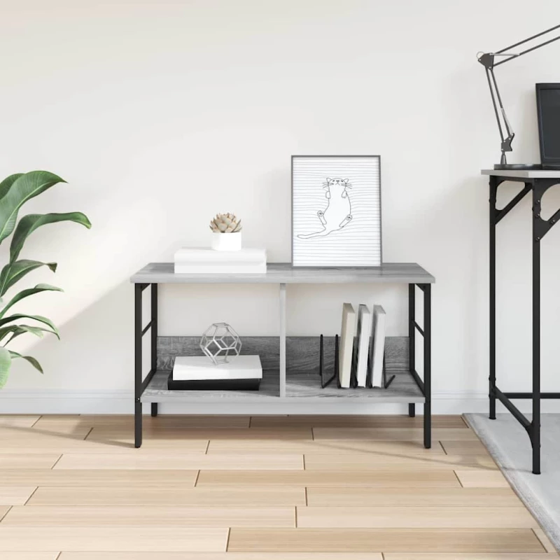 vidaXL Ράφι Βιβλίων Γκρίζο Σονομα 82 x 32 x 47 εκ. Επεξεργασμένο ξύλο