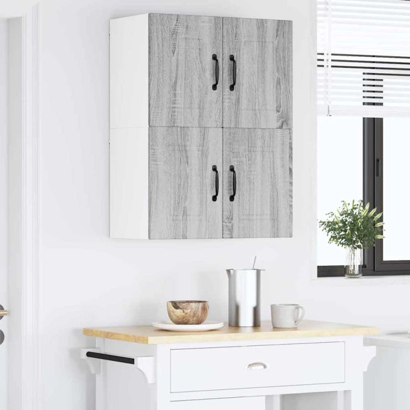 vidaXL Κρεμαστό ντουλάπι κουζίνας 2 pcs Γκρίζο Σονομα 60 x 31 x 40 εκ