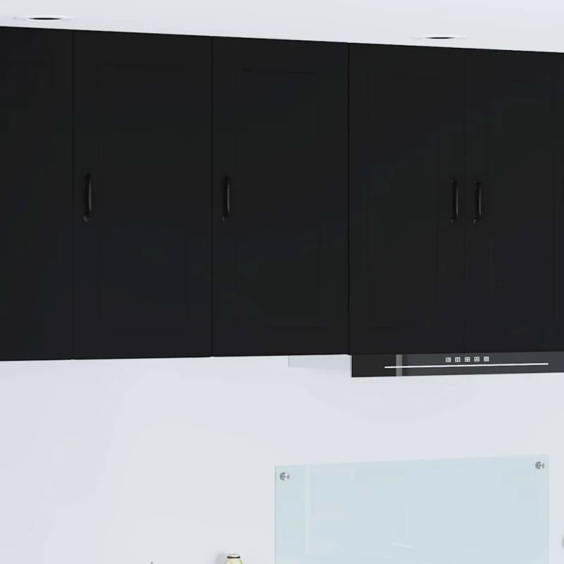 vidaXL Κρεμαστό ντουλάπι κουζίνας με ράφι Μαύρο 40 x 31 x 80 εκ.