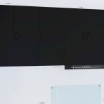 vidaXL Κρεμαστό ντουλάπι κουζίνας με ράφι Μαύρο 40 x 31 x 80 εκ.