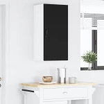 vidaXL Κρεμαστό ντουλάπι κουζίνας με ράφι Μαύρο 40 x 31 x 80 εκ.