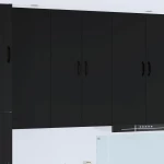 vidaXL Κρεμαστό ντουλάπι κουζίνας με ράφι Μαύρο 30 x 31 x 100 εκ.