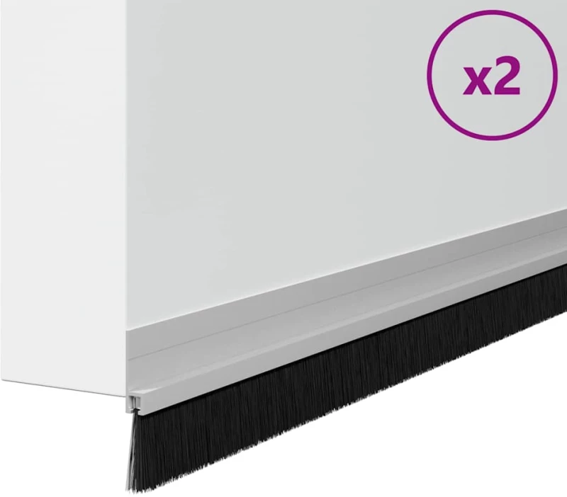 vidaXL Αυτοκόλλητες σφραγίδες πόρτας 2 pcs Ασημί 100 cm
