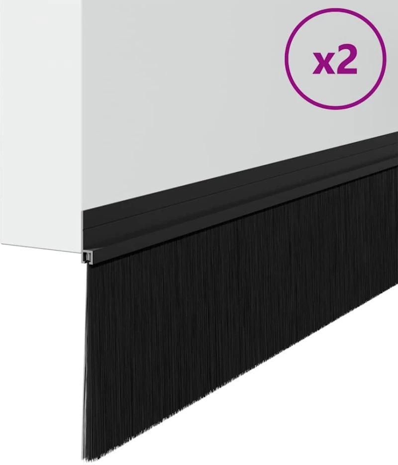 vidaXL Αυτοκόλλητες σφραγίδες πόρτας 2 pcs Μαύρο 100 cm