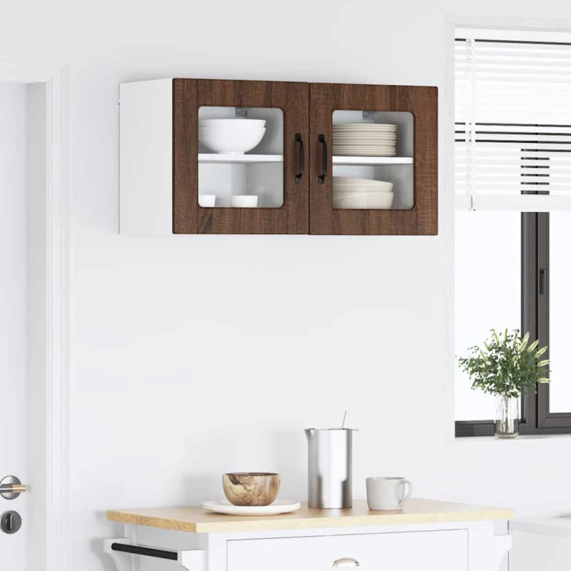 vidaXL Κρεμαστό ντουλάπι κουζίνας 2 pcs Καφέ δρυς 40 x 31 x 40 εκ.