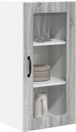 vidaXL Κρεμαστό ντουλάπι κουζίνας 2 pcs Γκρίζο Σονομα 40 x 31 x 80 εκ.