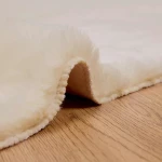 vidaXL Χαλιά Ψεύτικου Κουνελιού Olite Κρεμ 80 x 150 cm Πολυεστέρας