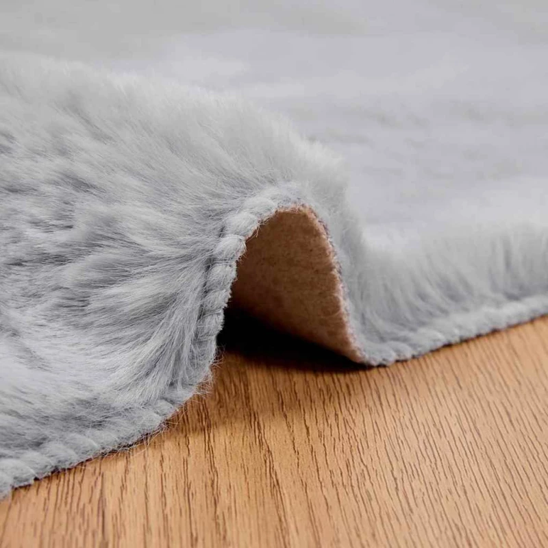 vidaXL Χαλιά Ψεύτικου Κουνελιού Olite Γκρι 120 x 170 cm Πολυεστέρας