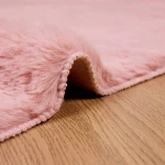 vidaXL Χαλιά Ψεύτικου Κουνελιού Olite Ροζ 160 x 160 cm Πολυεστέρας