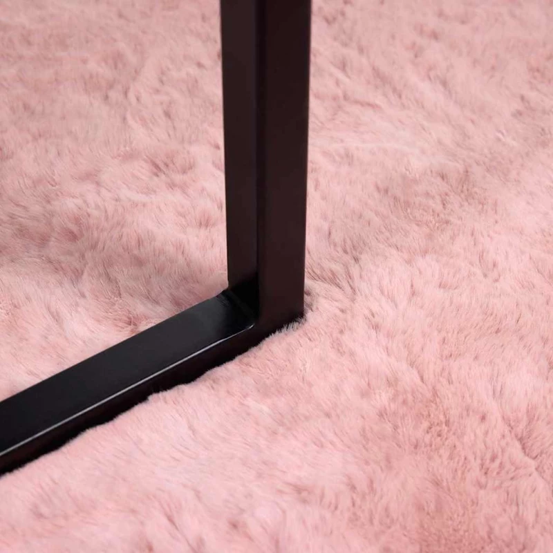vidaXL Χαλιά Ψεύτικου Κουνελιού Olite Ροζ 160 x 160 cm Πολυεστέρας