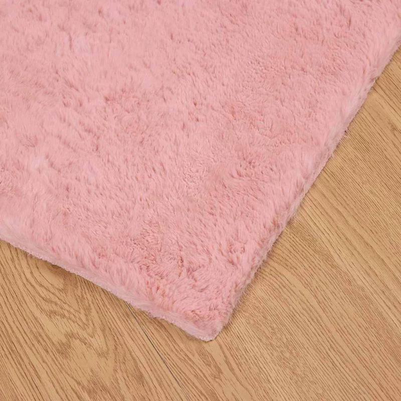 vidaXL Χαλιά Ψεύτικου Κουνελιού Olite Ροζ 160 x 160 cm Πολυεστέρας