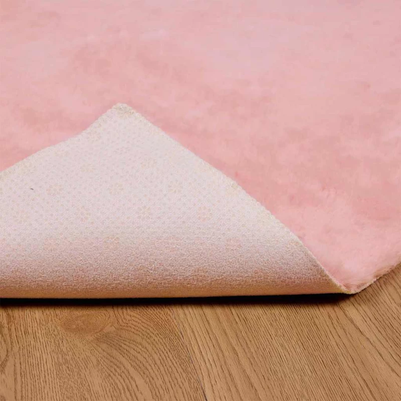 vidaXL Χαλιά Ψεύτικου Κουνελιού Olite Ροζ 160 x 160 cm Πολυεστέρας