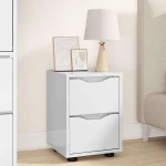vidaXL Κομοδίνα 2 pcs Υψηλής γυαλάδας λευκό 30,5 x 30 x 43 εκ