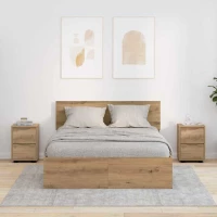 vidaXL Κομοδίνα 2 pcs Artisan Oak 30,5 x 30 x 43 εκ Επεξεργασμένο ξύλο