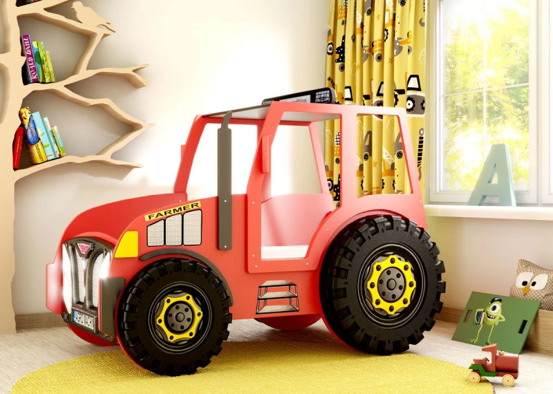 Κρεβάτι παιδικό Tractor-Kokkino