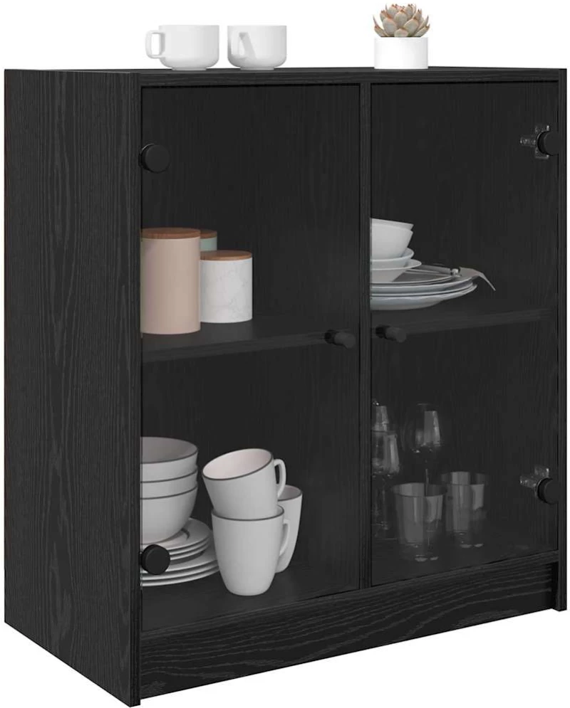 vidaXL Βοηθητικό ντουλάπι Μαύρη Οξυά 68 x 37 x 75,5 εκ