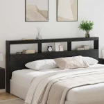 vidaXL Κεφαλάρι Μαύρη Οξυά 220 x 17 x 102 cm Επεξεργασμένο ξύλο