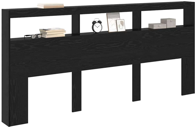 vidaXL Κεφαλάρι Μαύρη Οξυά 220 x 17 x 102 cm Επεξεργασμένο ξύλο