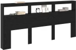 vidaXL Κεφαλάρι Μαύρη Οξυά 220 x 17 x 102 cm Επεξεργασμένο ξύλο