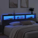vidaXL Κεφαλάρι Μαύρη Οξυά 220 x 17 x 102 cm Επεξεργασμένο ξύλο