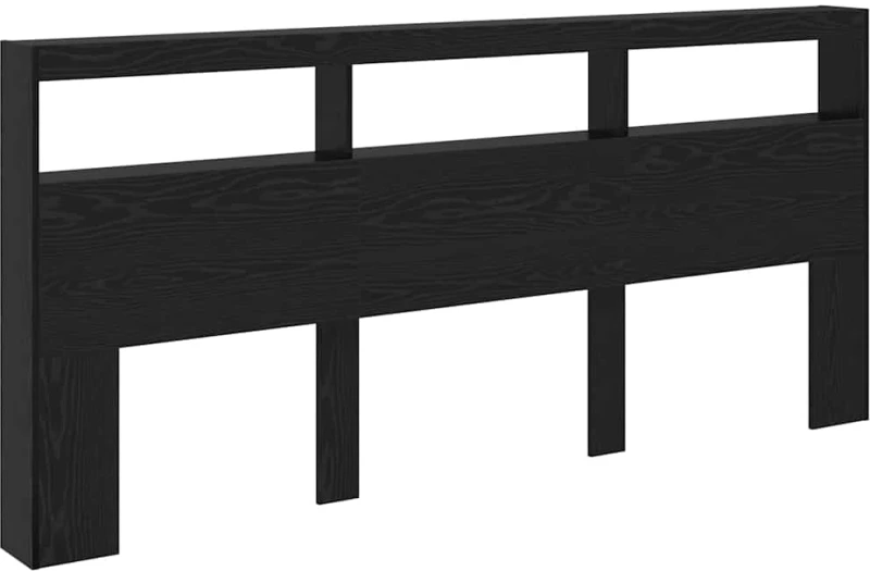 vidaXL Κεφαλάρι Μαύρη Οξυά 220 x 17 x 102 cm Επεξεργασμένο ξύλο